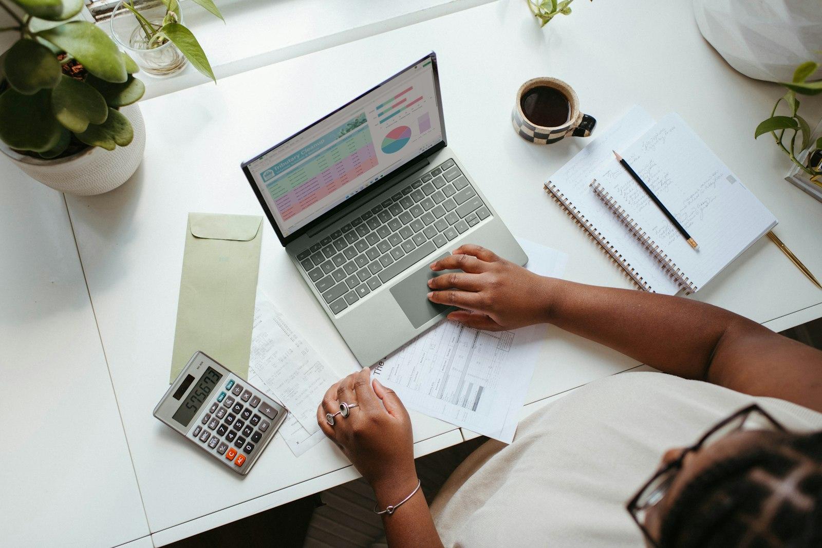 Accounts paperwork prepared for a year end stock valuation