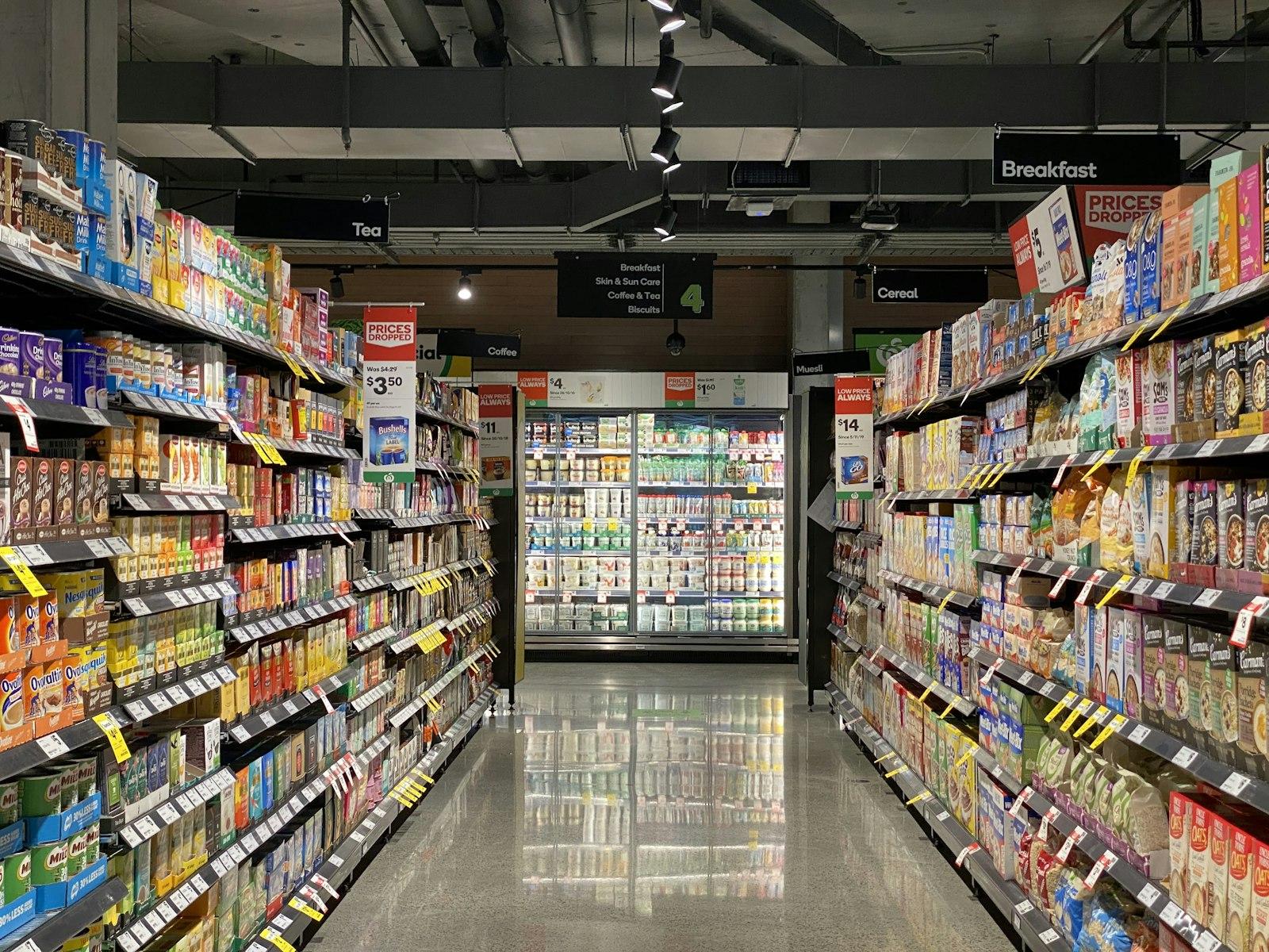 Stocked shelving in an independent retail shop