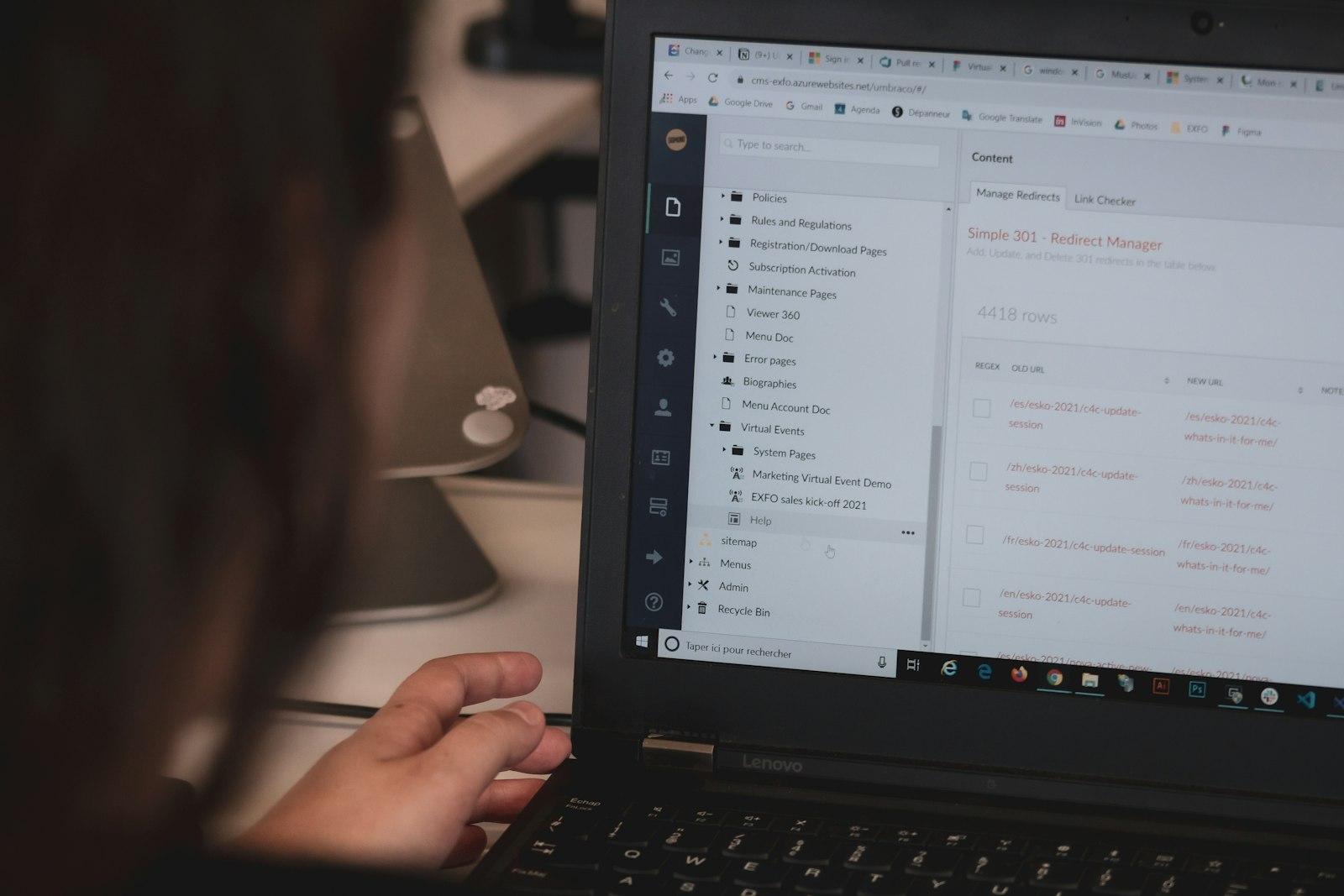 Stock count results being reviewed on a laptop